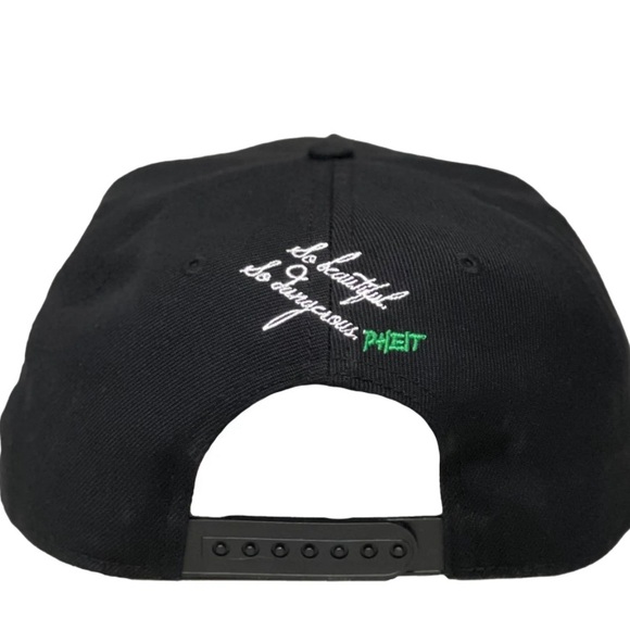 NEW Black 3/4 brim hat. 3D halo and Original PHEIT quote on back - Picture 2 of 2